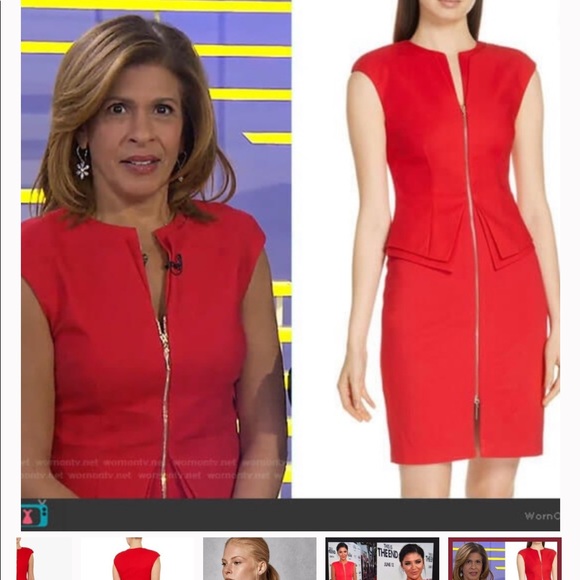 Ted Baker Red peplum dress - Picture 4 of 5